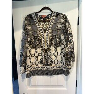 Hale Bob Cabana Multi-Color V-Neck Tunic-M